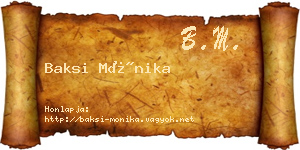 Baksi Mónika névjegykártya