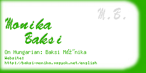 monika baksi business card